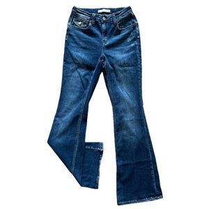 KANCAN Women's Mid-Rise Flap Pocket Flare Jeans - Size 27